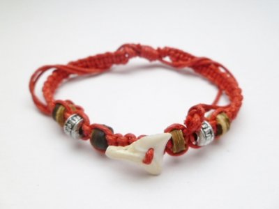Shark Tooth w/ Red Adjustable Cord Bracelet